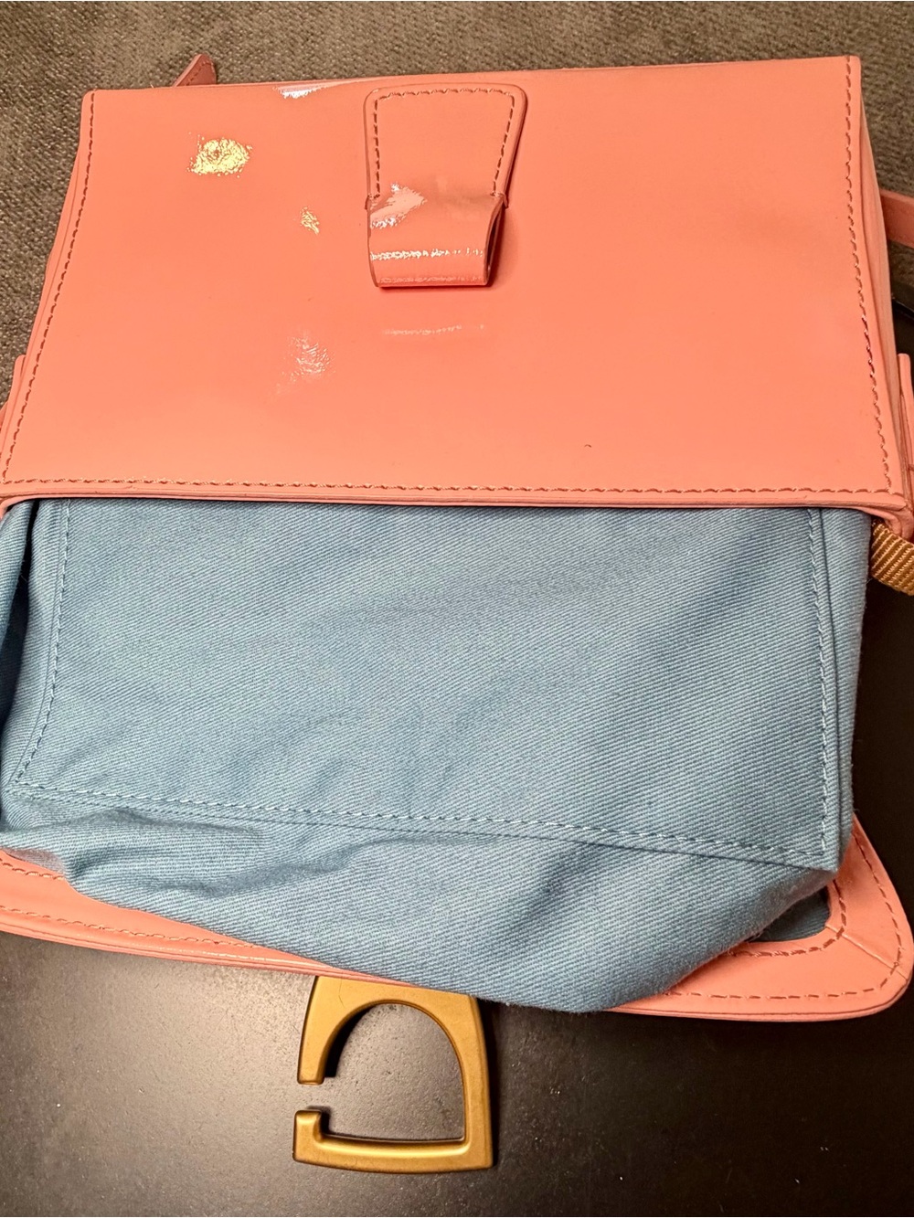 Dooney & Bourke Pink Patent Leather Kyra Shoulder Bag - Picture 9 of 10